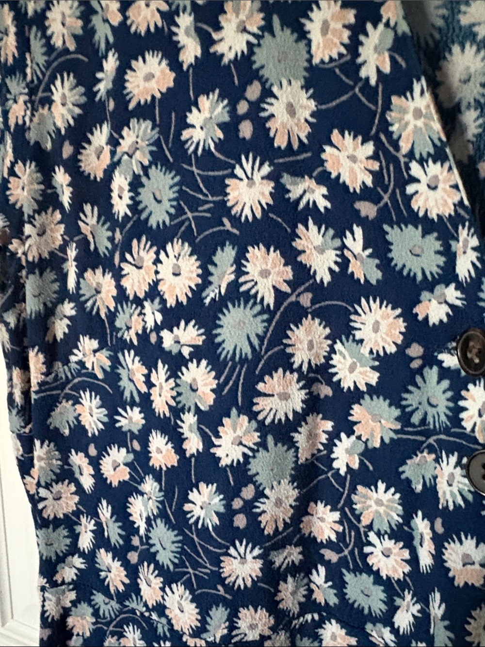 Madewell Navy Blue Daisy-Print Button Dress - Picture 2 of 3